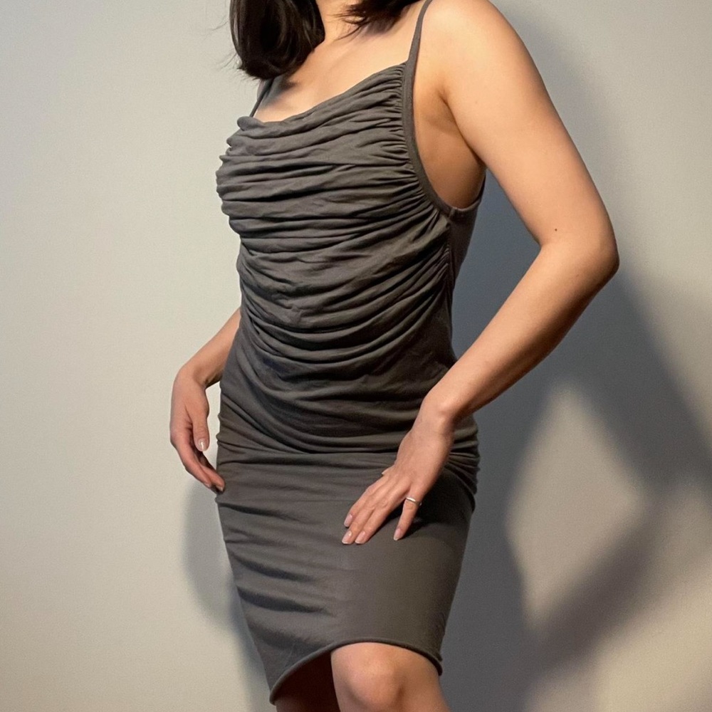 Rick Owens Lilies Ruched Midi Dress